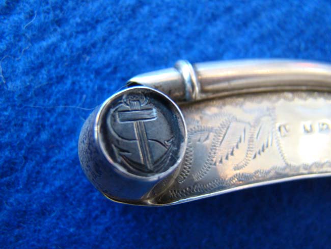 A rare English sterling silver engraved Bosun's Whistle made in 1862 — image 4